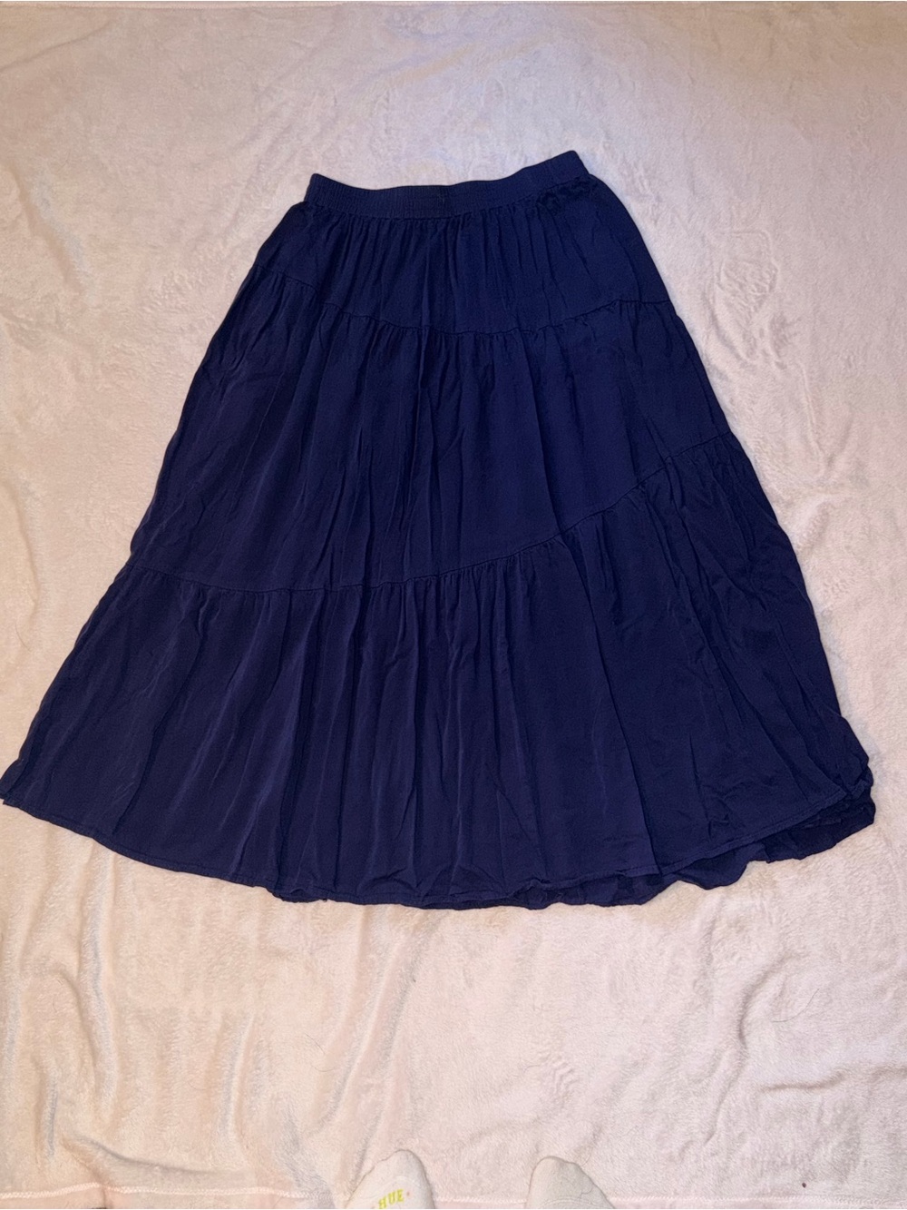 Women's Navy Tiered Maxi Skirt